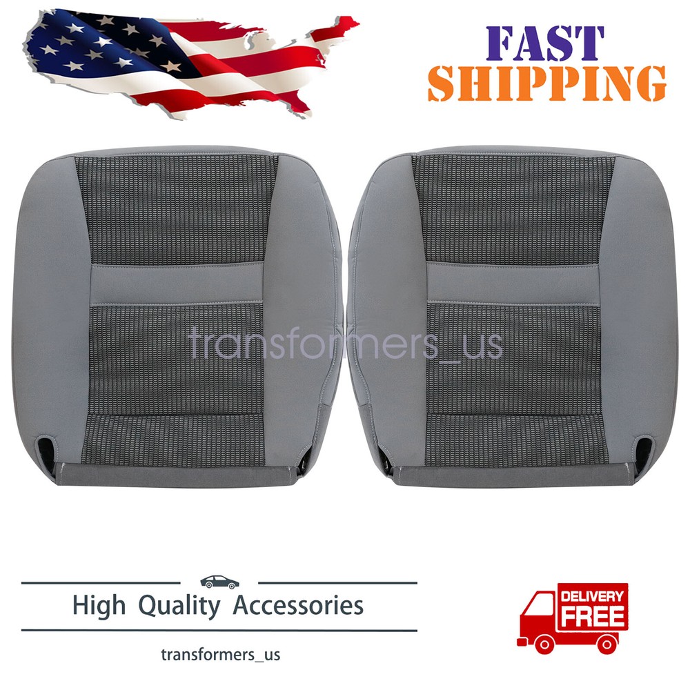 Gray Seat Bottom Covers for 06-10 Dodge Ram 2500 Driver & Passenger Side