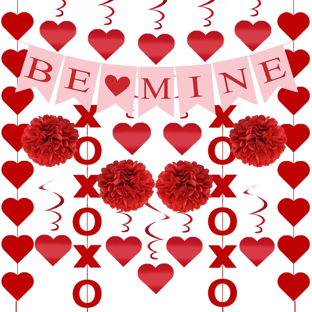 21Pcs Valentines Day Decorations Valentines Day Decor Pre-Assembled Hanging H...