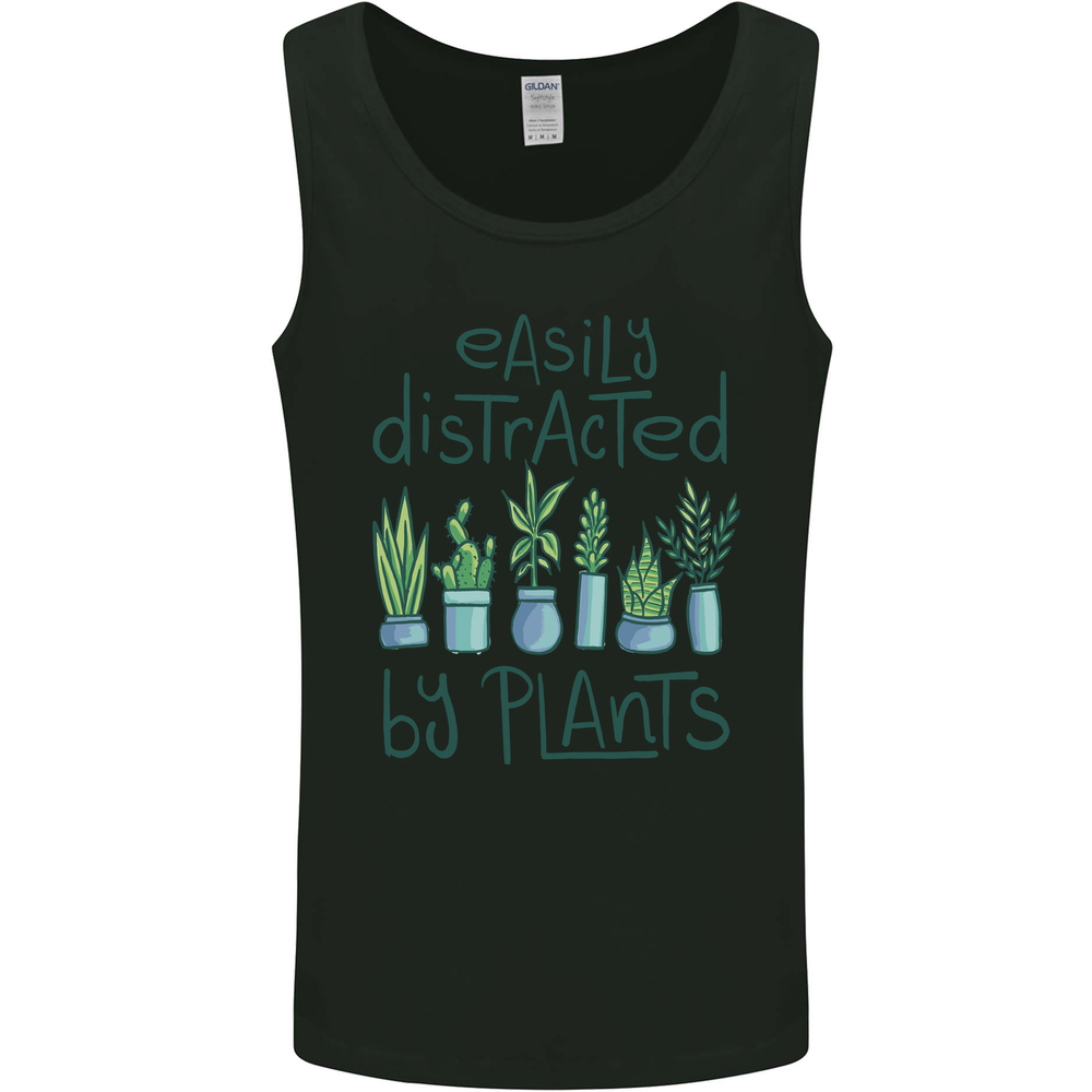 Easily Distracted by Plants Botanist Funny Mens Vest Tank Top