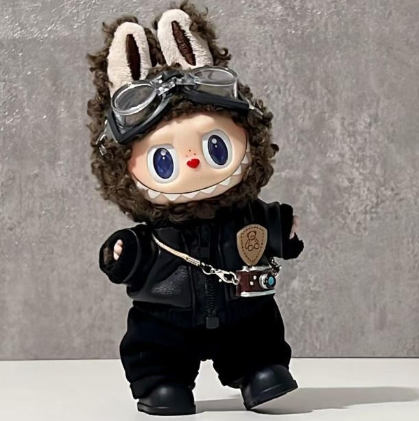 (No Dolls) Compatible Set For LUBUBU The Monsters Retro Leather Jacket Clothes