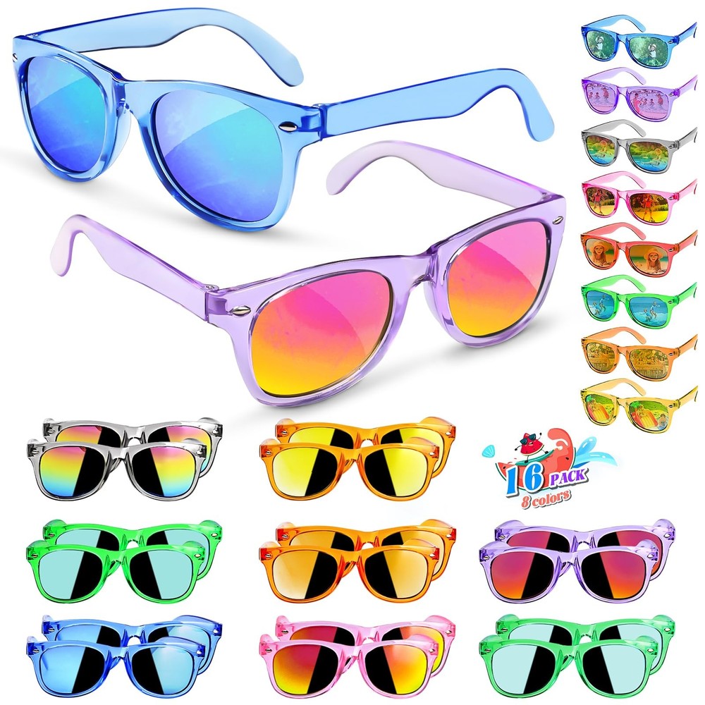Kids Sunglasses Party Favors - Boys Girls Valentines Day Gifts, Neon Sunglass...