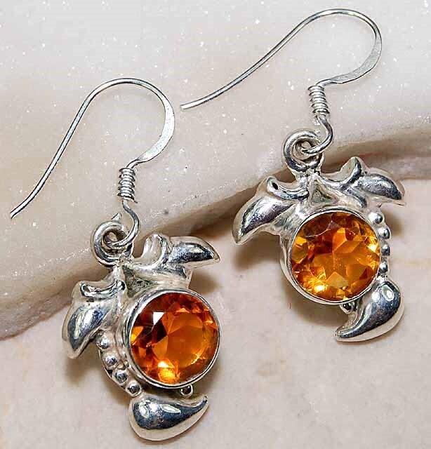 2CT Natural Golden Citrine Sterling Silver Earrings Jewelry Design B15-9