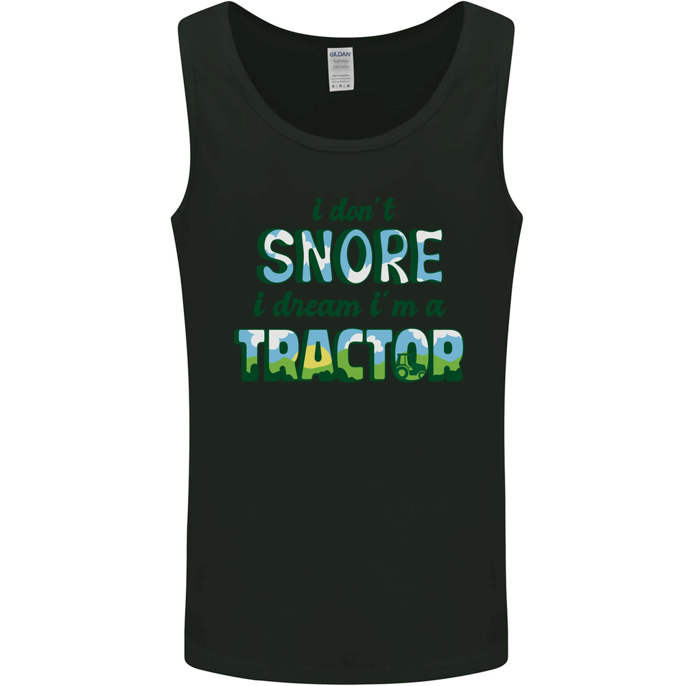 No Snore Just Dream Tractor Farmer Mens Vest Tank Top