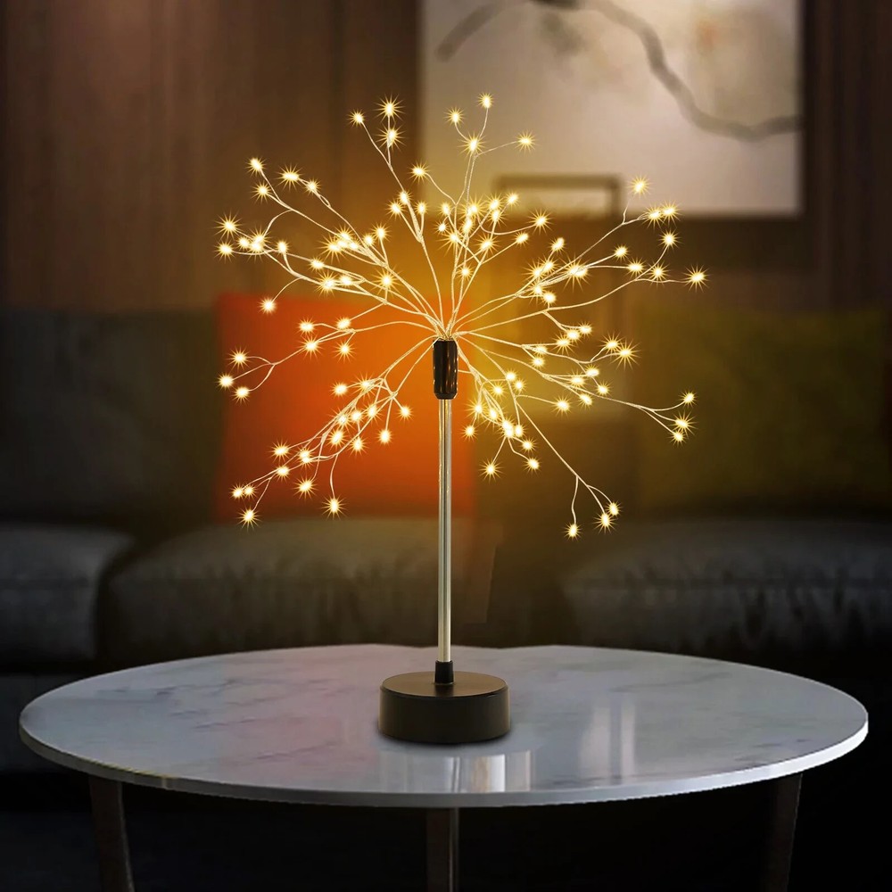 Table Lamp LED Firework , USB Battery Powered Desk Lamp for Bedroom
