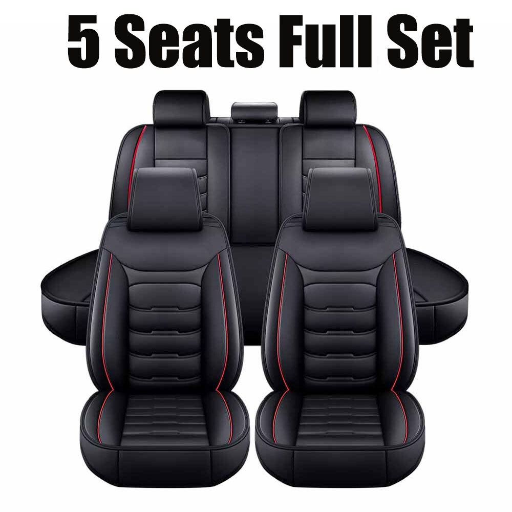 For Nissan Leather Car Seat Covers Full Set 5-Seats Front Rear Protector Cushion