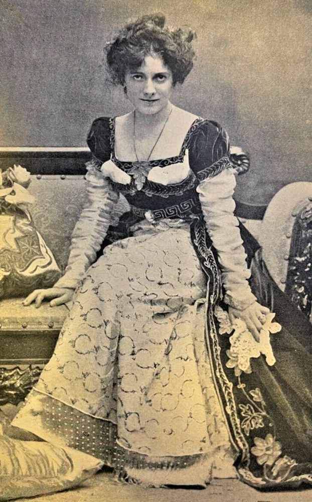 1906 Vintage Magazine Illustration Actress Julia Marlowe Seated