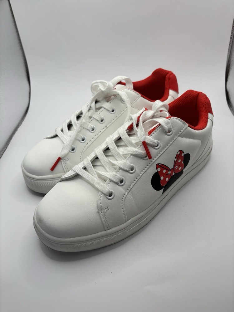Minnie Mouse Women's White & Red Sneakers Size 7 Disneyland Inspired ALDI