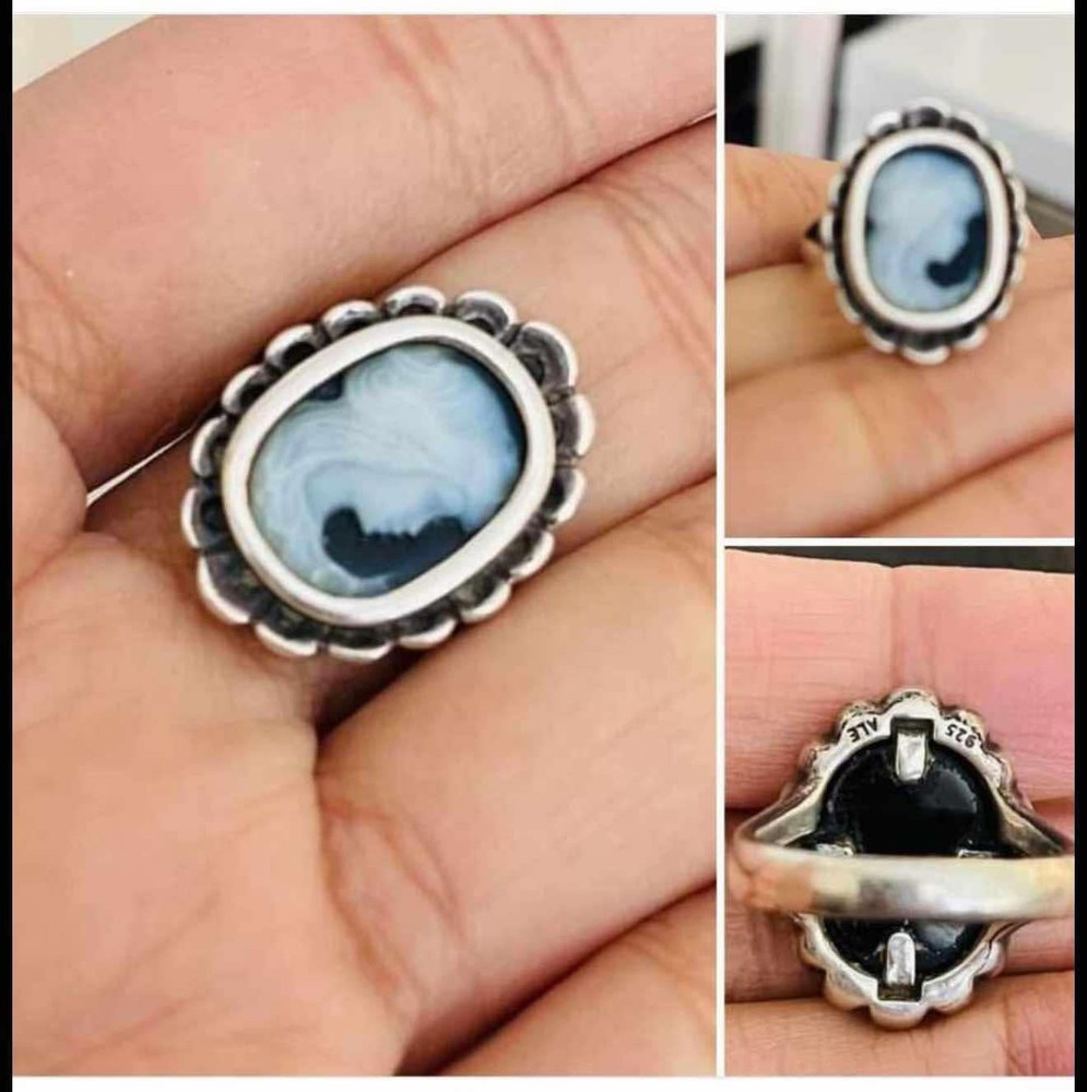 Authentic Pandora Cameo Ring Size 7.5 Rare Retired Design Size 56