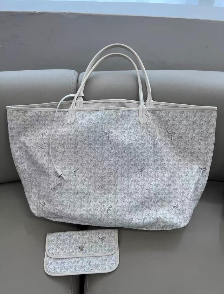 GOYARD White Tote Bag Preowned Luxury Handbag