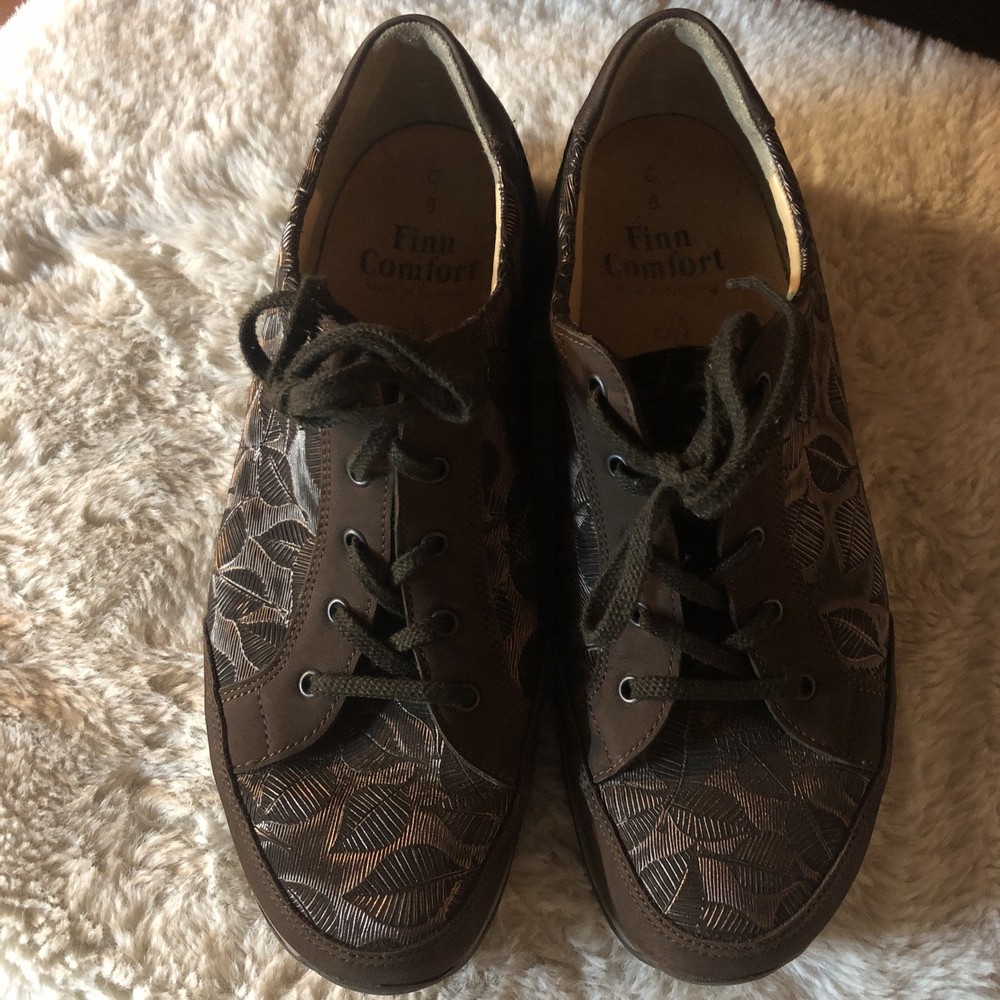 Finn Comfort Ikebukuro Brown Leather Casual Lace Up Oxford Shoes Women 8 US 10
