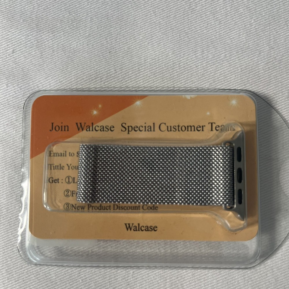 Walcase Silver Tone Mesh Apple Compatible Watch Band 38 mm
