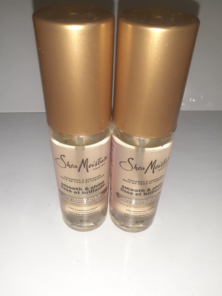 2 Shea Moisture Smooth & Shine Oil Coconut &Hibiscus 97ml Lightweight, Luminous