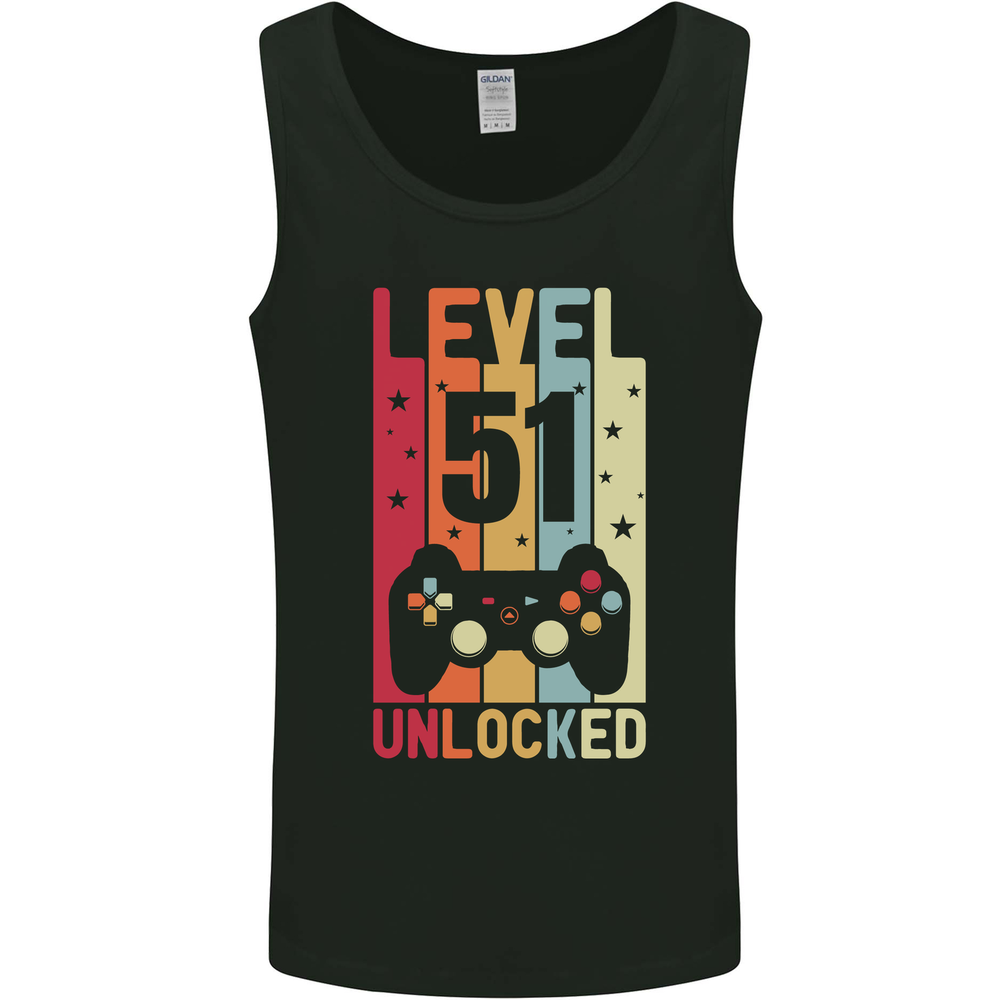 51st Birthday 51 Year Old Level Up Gaming Mens Vest Tank Top