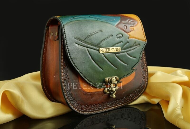 Handmade Cow Leather Crossbody Bag for Women
