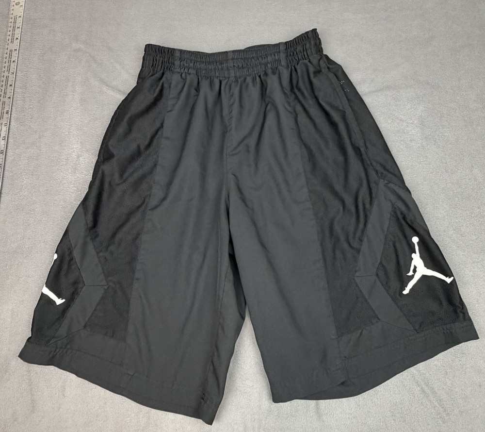 Nike Air Jordan Diamond Basketball Shorts Mens Large Black Baggy Loose Hoop MJ