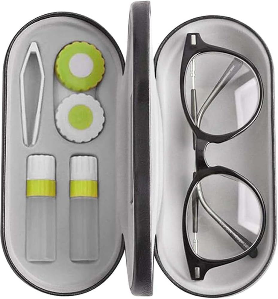 2-in-1 Portable Glasses and Contact Lens Case Set for Dual Use
