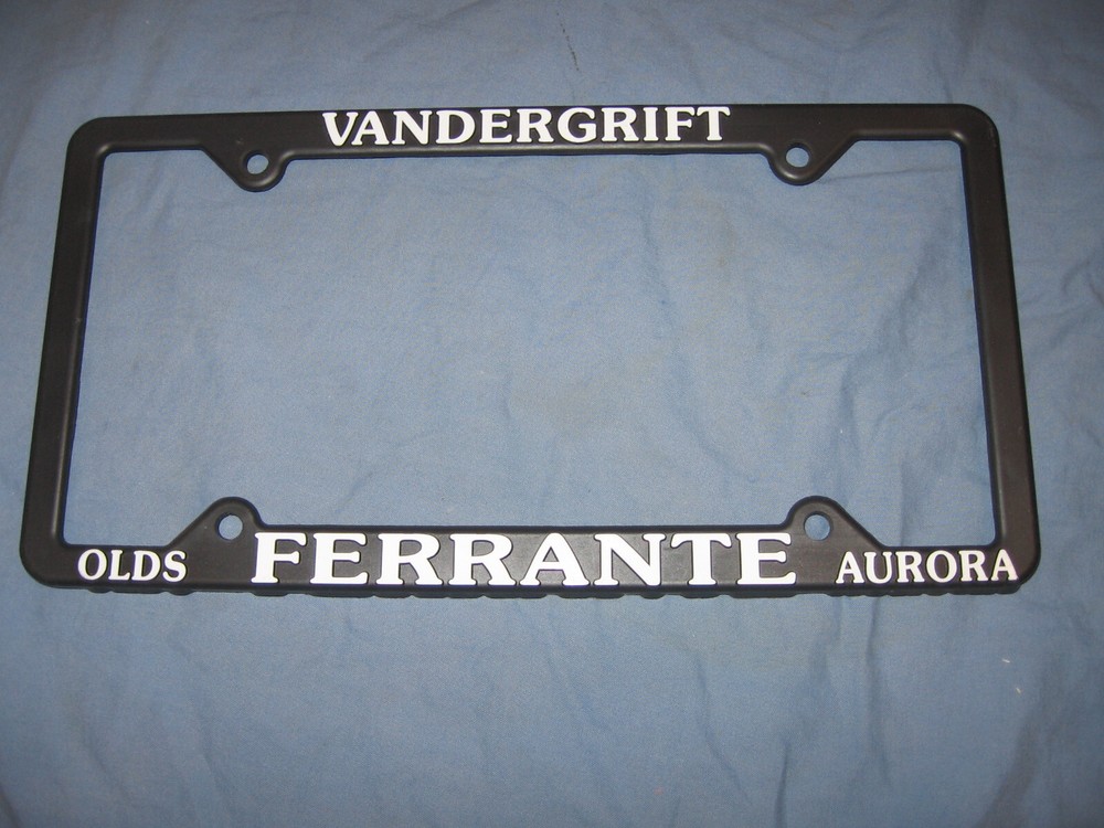 VANDERGRIFT PA FERRANTE OLDS AURORA DEALER PLATE FRAME CUTLASS OLDSMOBILE 455