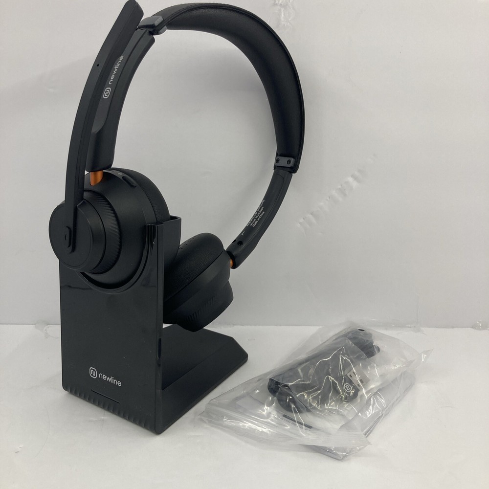 Wireless Bluetooth Headset with AI Noise Canceling Mic & Charging Dock