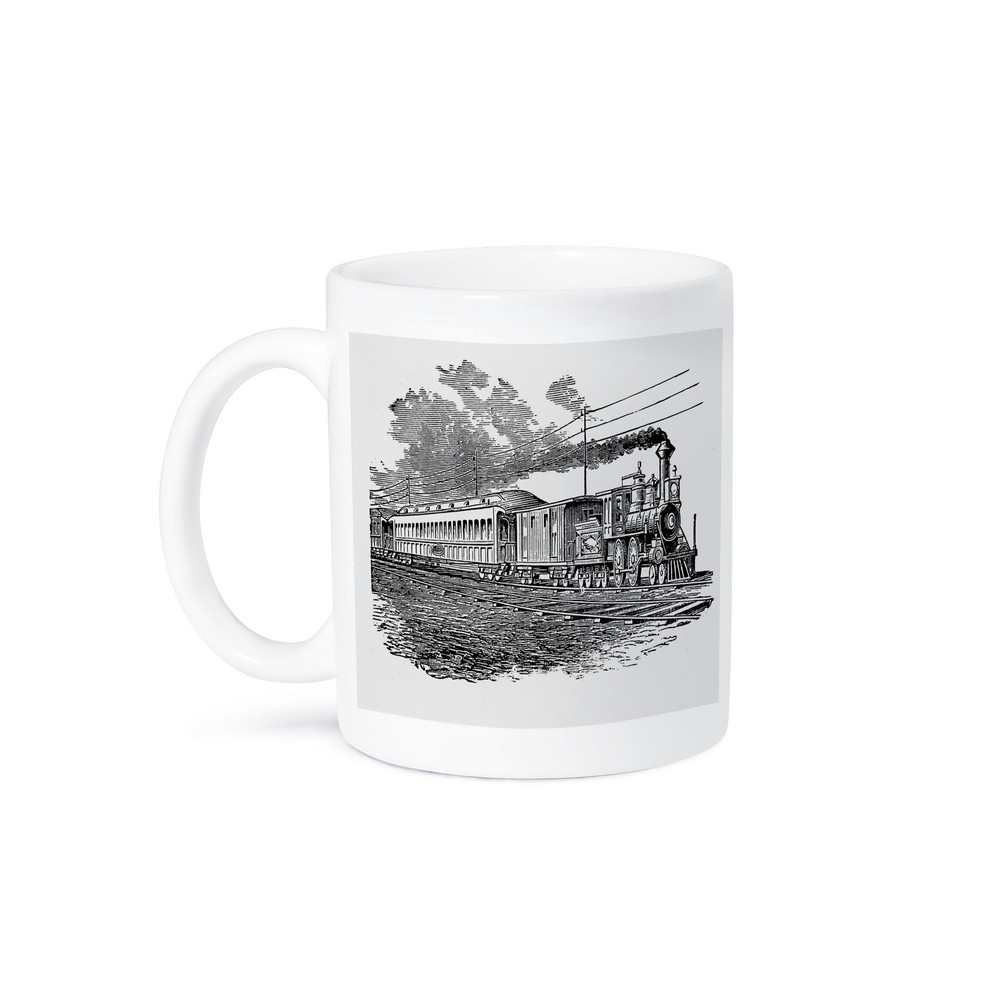 Vintage Sketch Antique Steam Train Mug by 3dRose