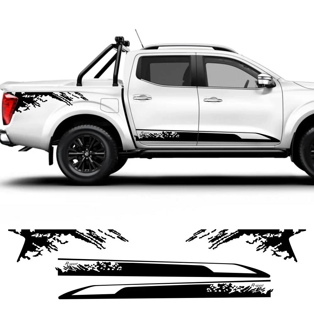 Navara Truck Bed Side Skirt Decals for Pickup Door Custom Graphics