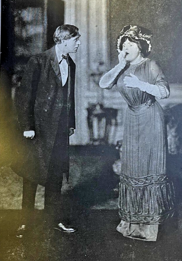 1910 Vintage Illustration Actors Frederick Burton and Jane Peyton
