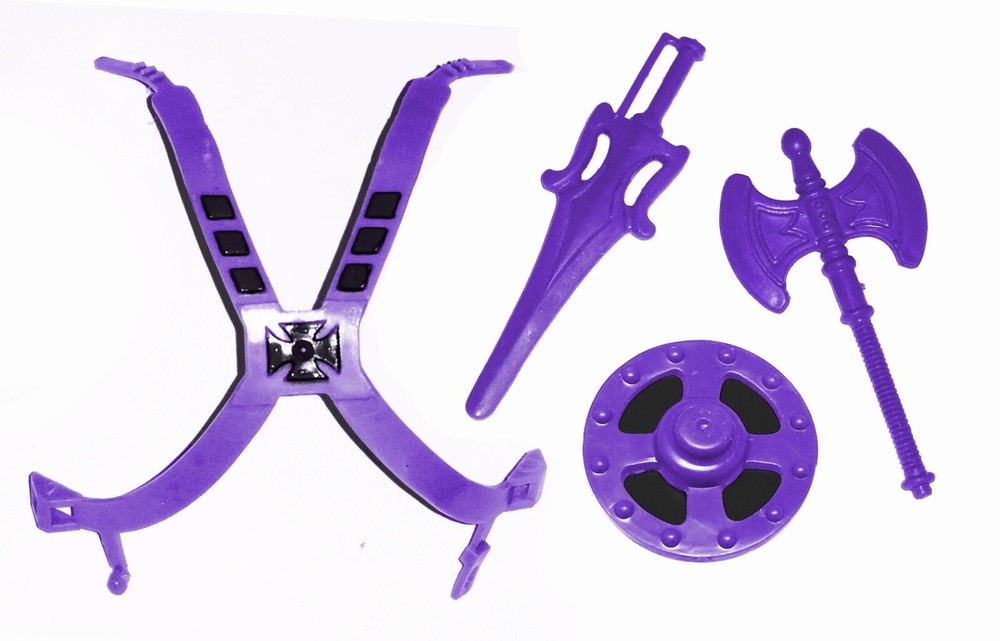 Custom MOTU He-Man Masters Universe Purple Armor & Weapons Set Presale Reprint