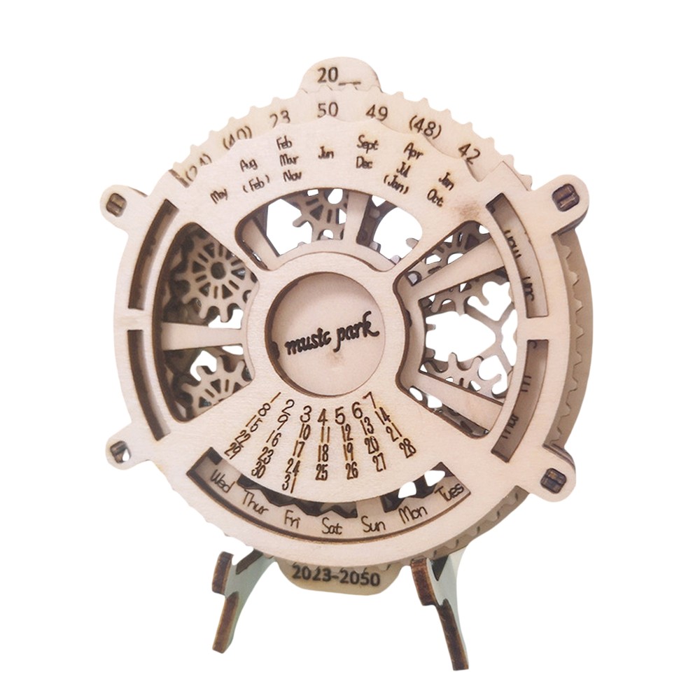 Perpetual Calendar Puzzle 3D Assembly Wooden Puzzle Wooden Mechanical Puzzles