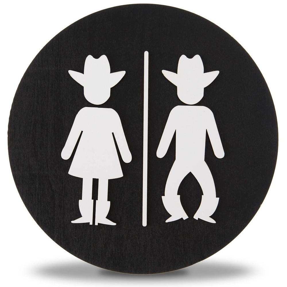 Western Bathroom Decor Funny Bathroom Door Signs3D Cowboy Cowgirl Shiplap Signs