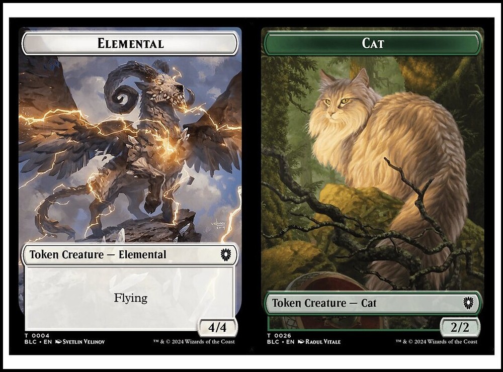 MTG Bloomburrow Commander Elemental Cat Double-Sided Token-image