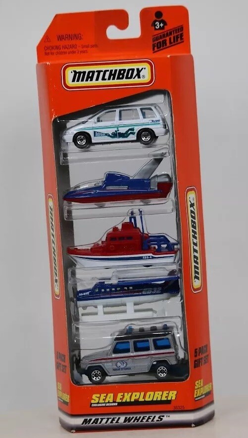 1999 Matchbox 5 Pack Set Sea Explorer Mercedes Nissan Seaplane Hydroplane 96613