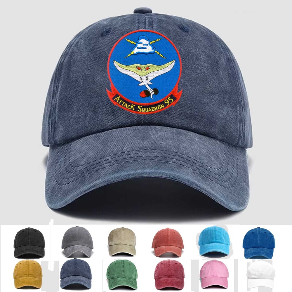 Custom Embroidered Hat N-VA-95C Attack Squadron, Veteran Cap, Trucker Hat, Gift