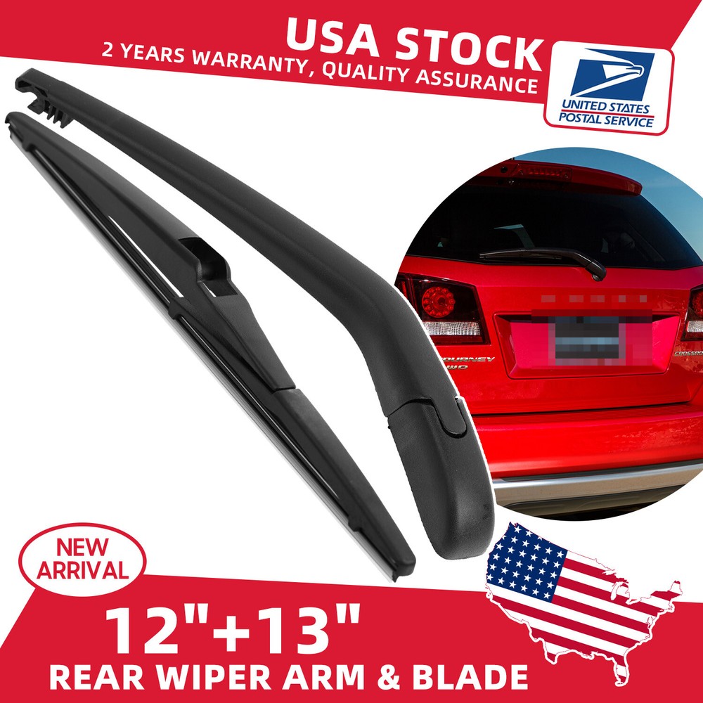 Black Rear Wiper Arm & Blade Set for 2009-2020 Dodge Journey 68040371AA