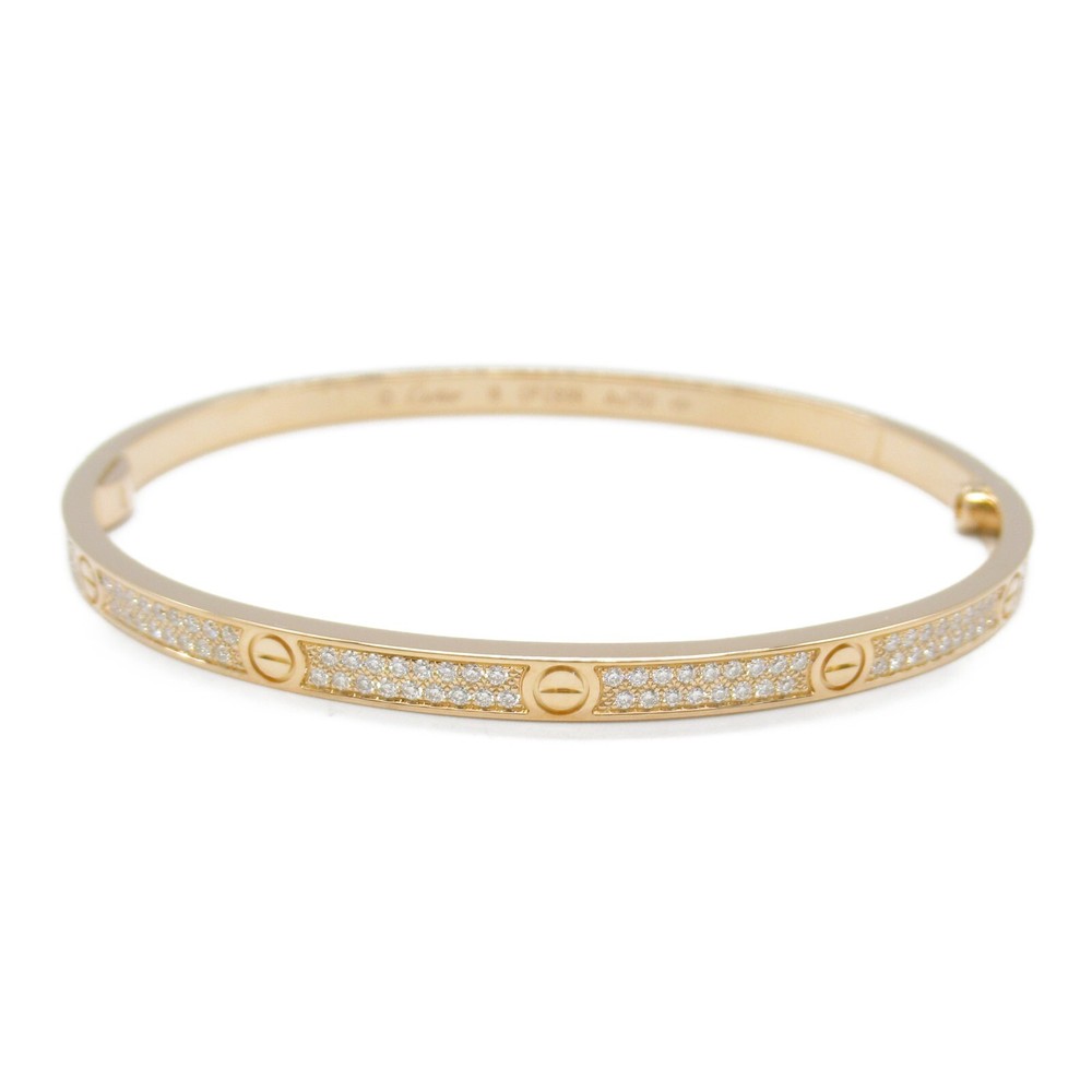 Cartier Love Bracelet 18K Rose Gold Pave Diamond SM N6710717 Pre-Owned