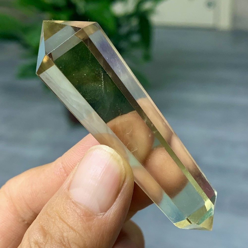 29G Natural Citrine Quartz Obelisk Crystal Double Point Wand Reiki Healing Gem