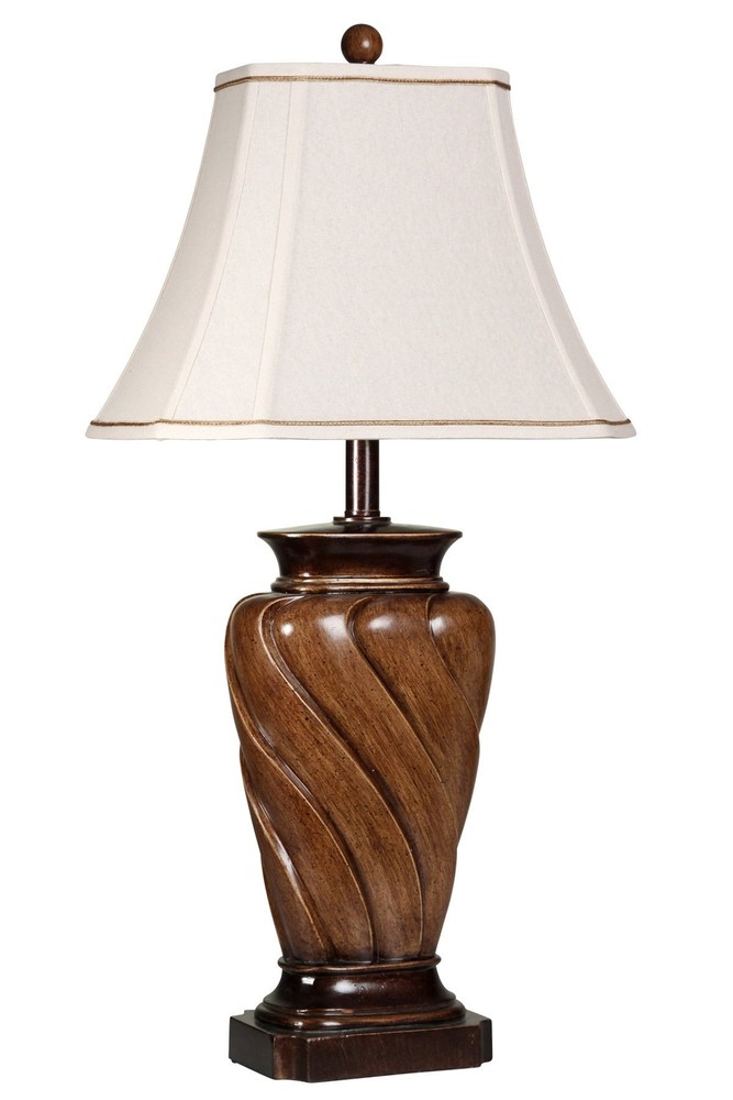 720354121717 Table Lamp, Toffee Wood