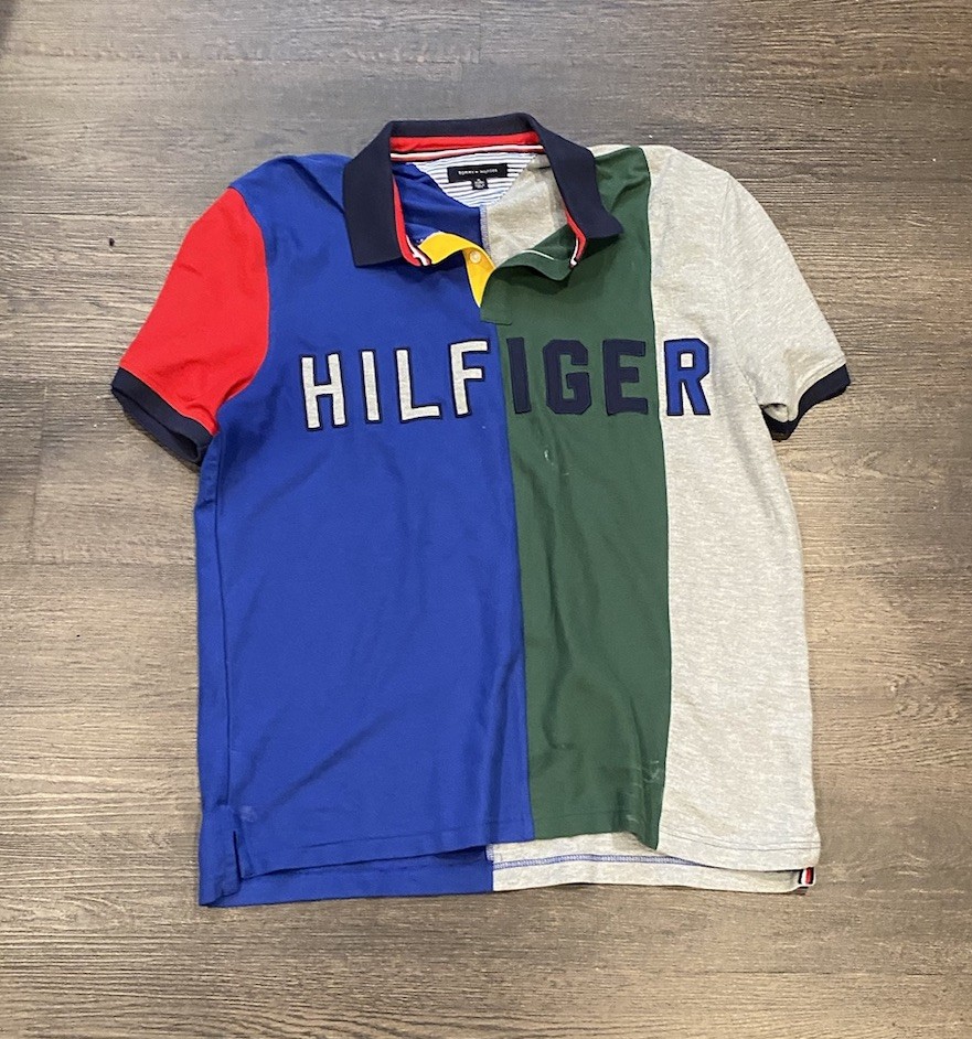 Vintage Tommy Hilfiger Colorblock Rugby Polo Shirt Mens XL