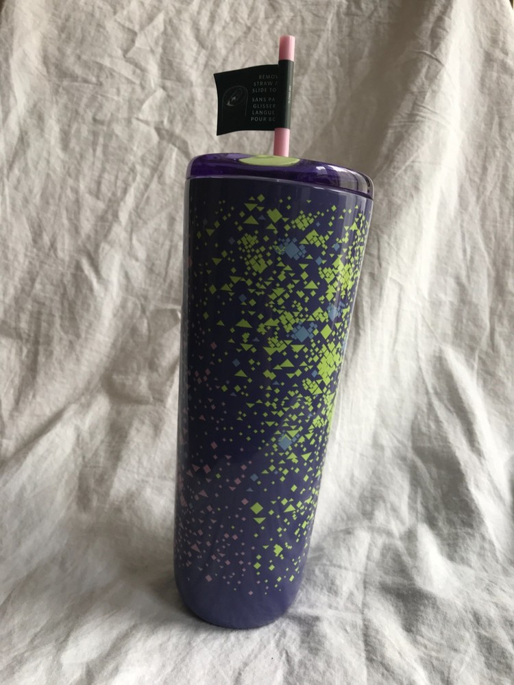 Starbucks 2025 Purple & Lime Green Splatter Hot & Cold Cup 24 oz Venti NEW!