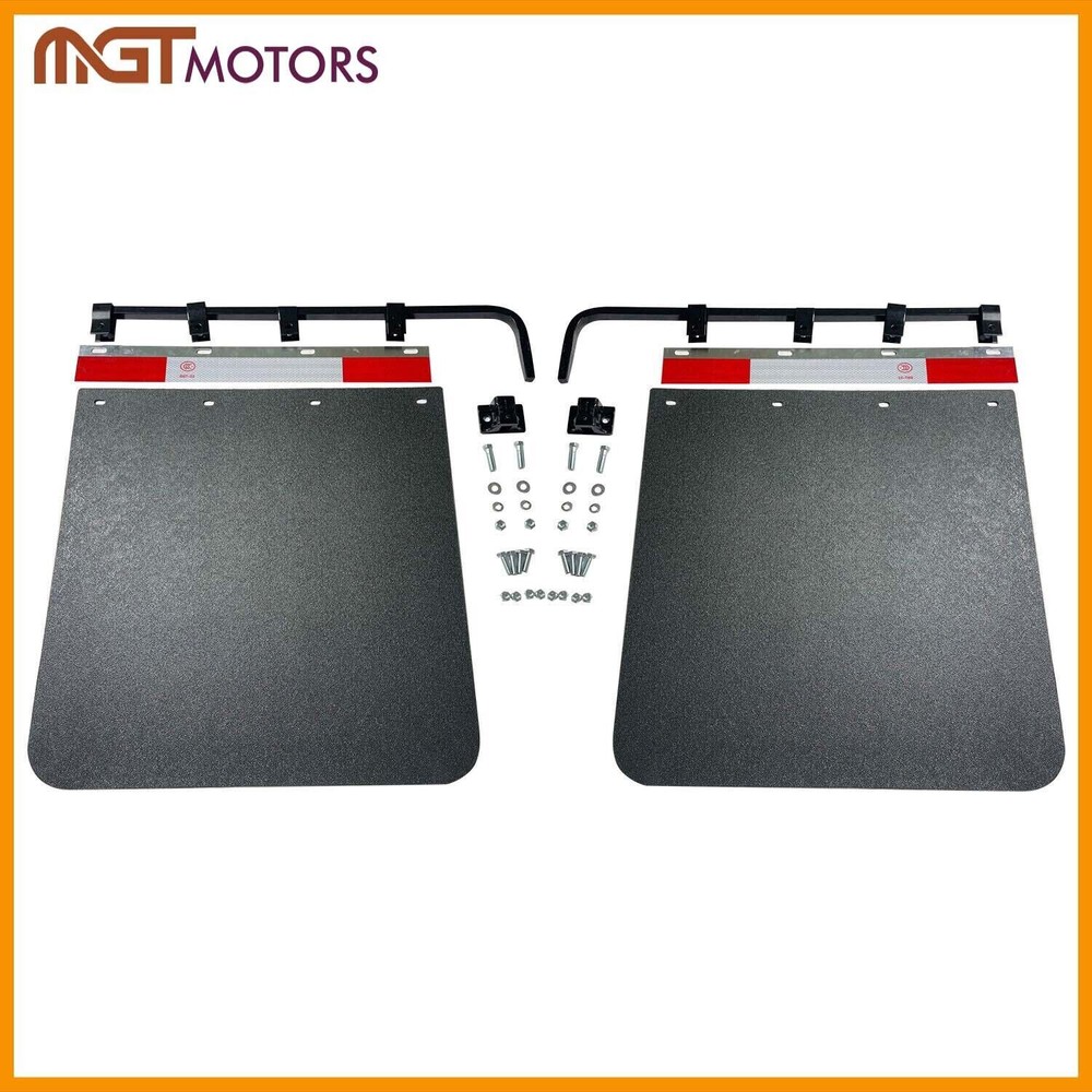 Semi Truck Trailer Mud Flap Hangers Kit & Pair Mud Flaps 24