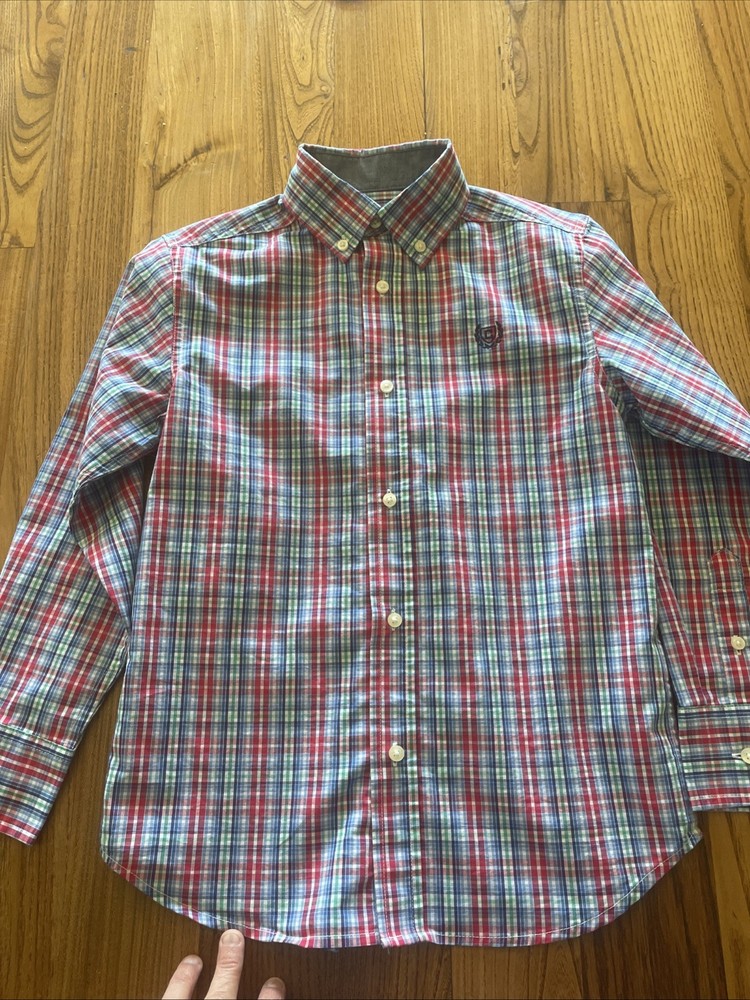 Chaps Youth Small (8). Long Sleeve Button Up Shirt.