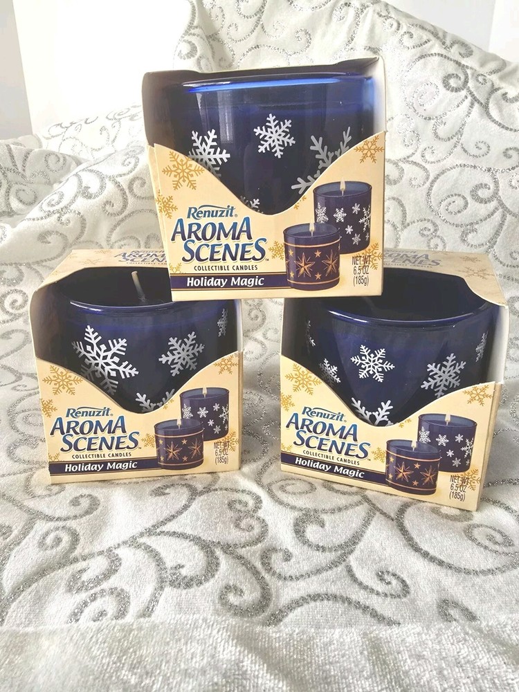 Renuzit Aroma Scenes  Collectible Candles Holiday Magic Set Of 3