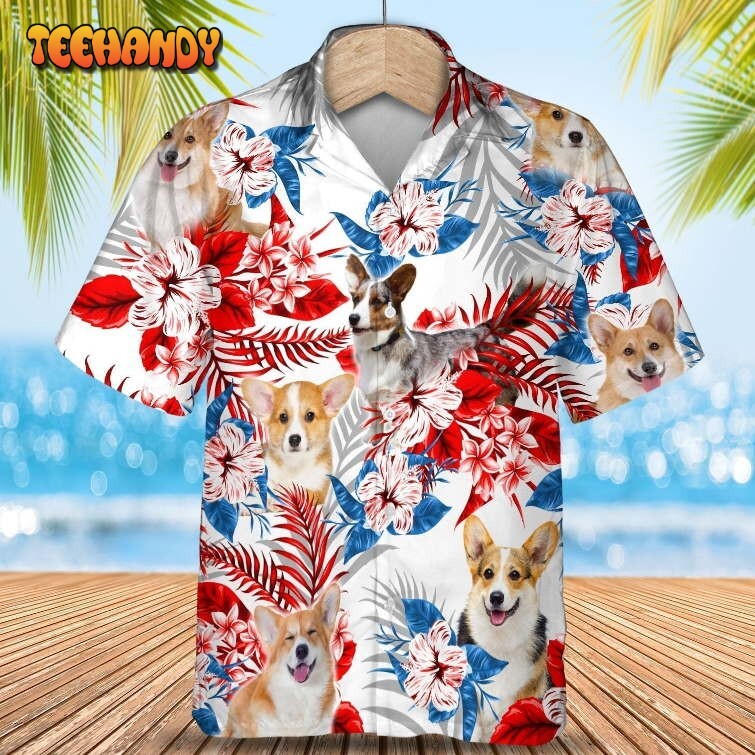 Welsh Corgi Hawaiian Shirt Cool 3D Full Print Dog Dog Hawaiian Shirt