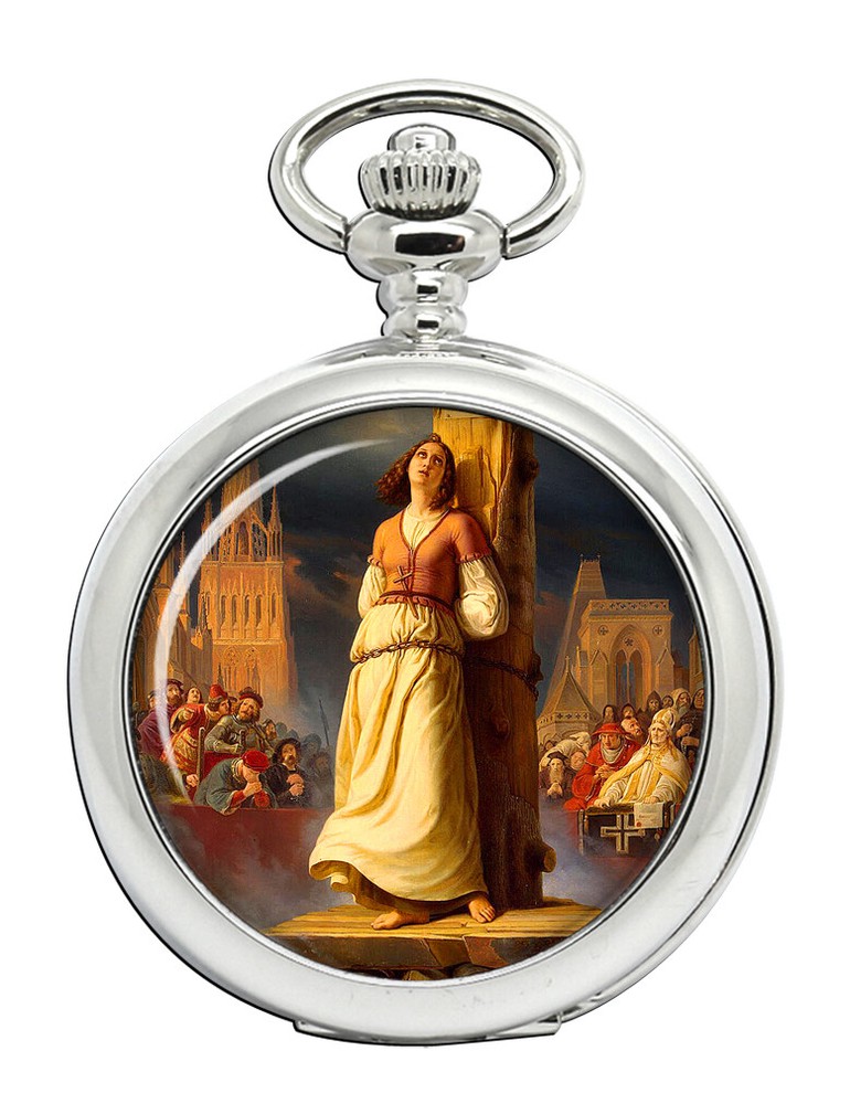 St. Joan of Arc Martyrdom Engraved Pocket Watch