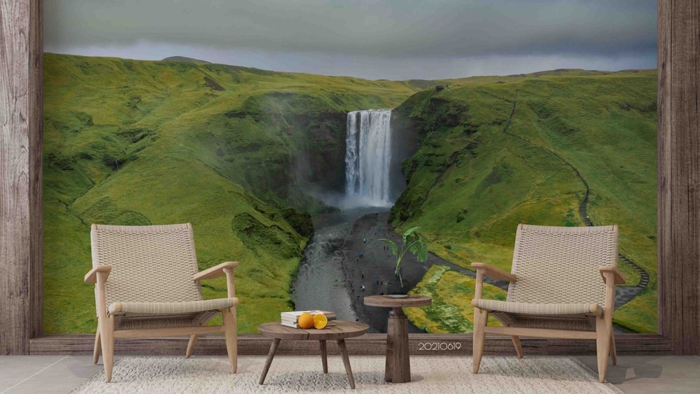 3D Mountain Waterfall River Landscape Wall Murals Wallpaper Murals Wall Sticker