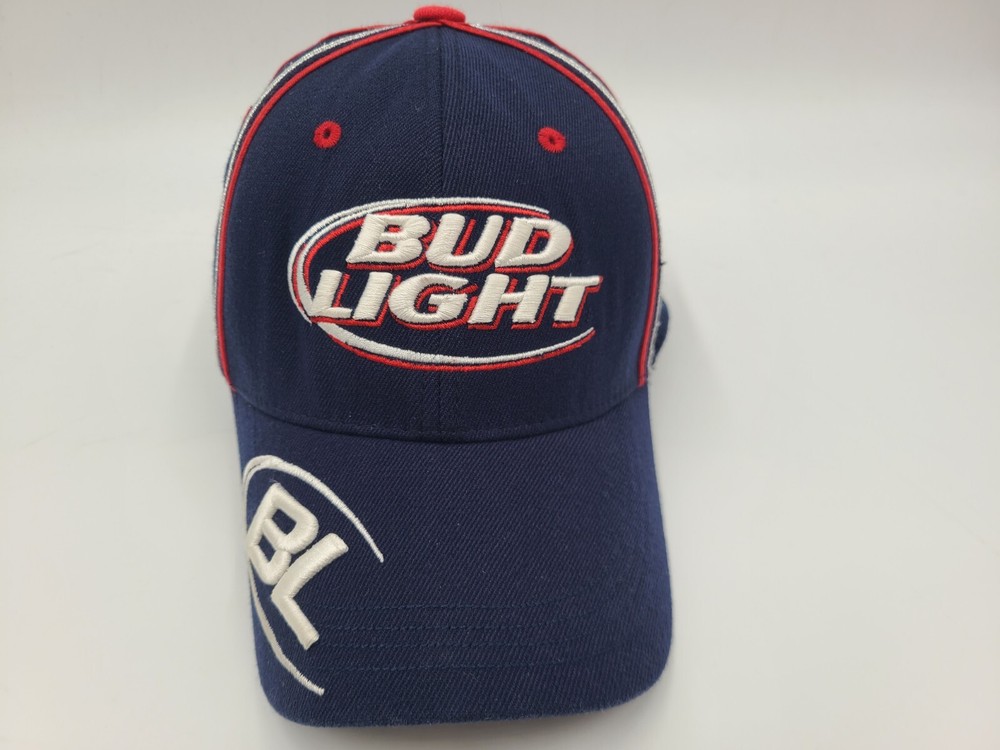 Bud Light Top of the World Flex Fitted OSFA Hat Cap Beer Baseball Men Women Blue