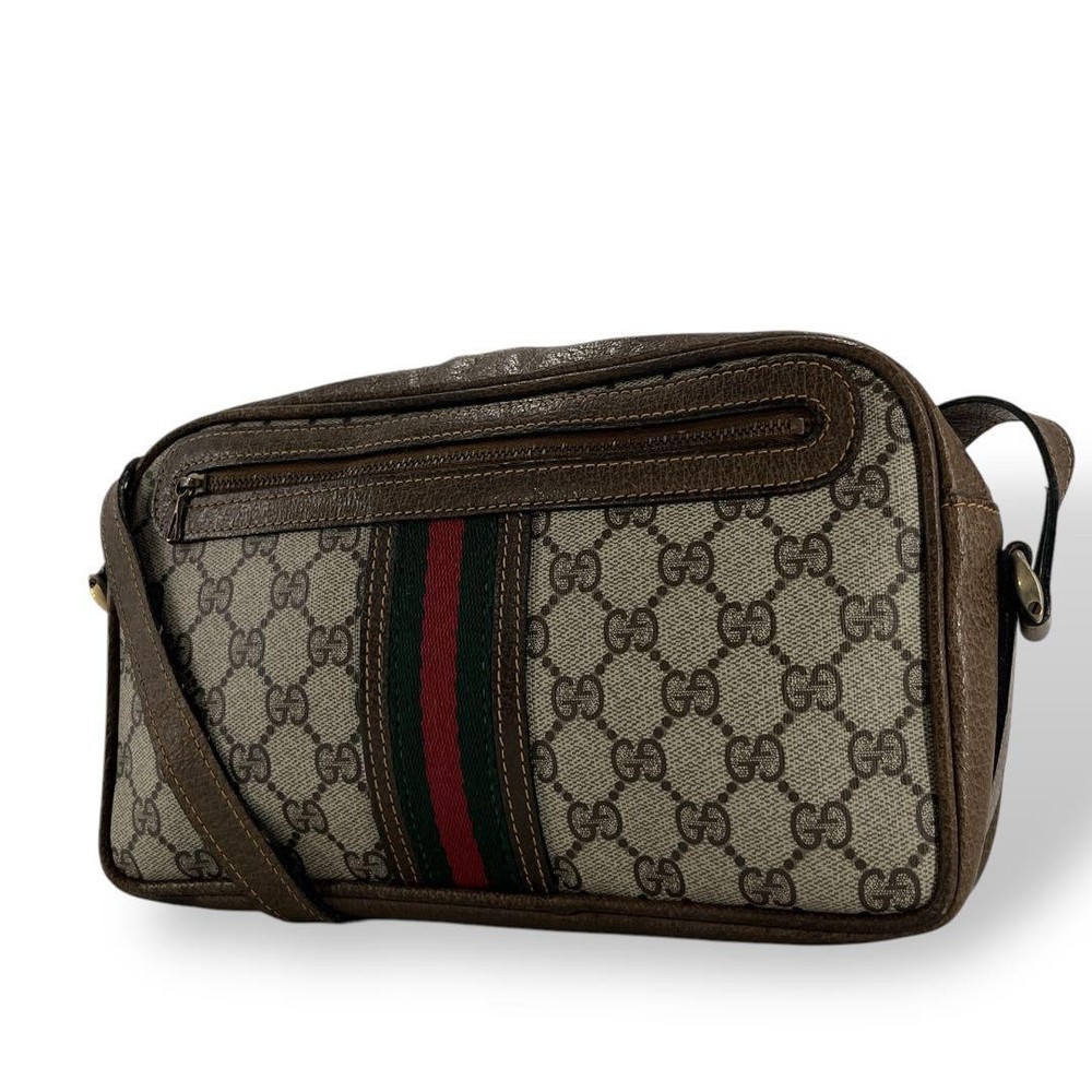 Gucci GG Supreme Shelly Line Shoulder Bag in Authentic Leather