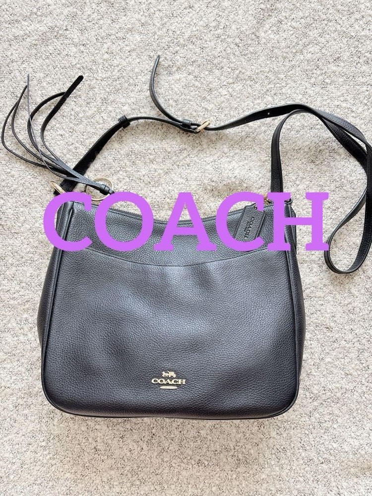 COACH Black Leather Shoulder Bag New Stylish Design