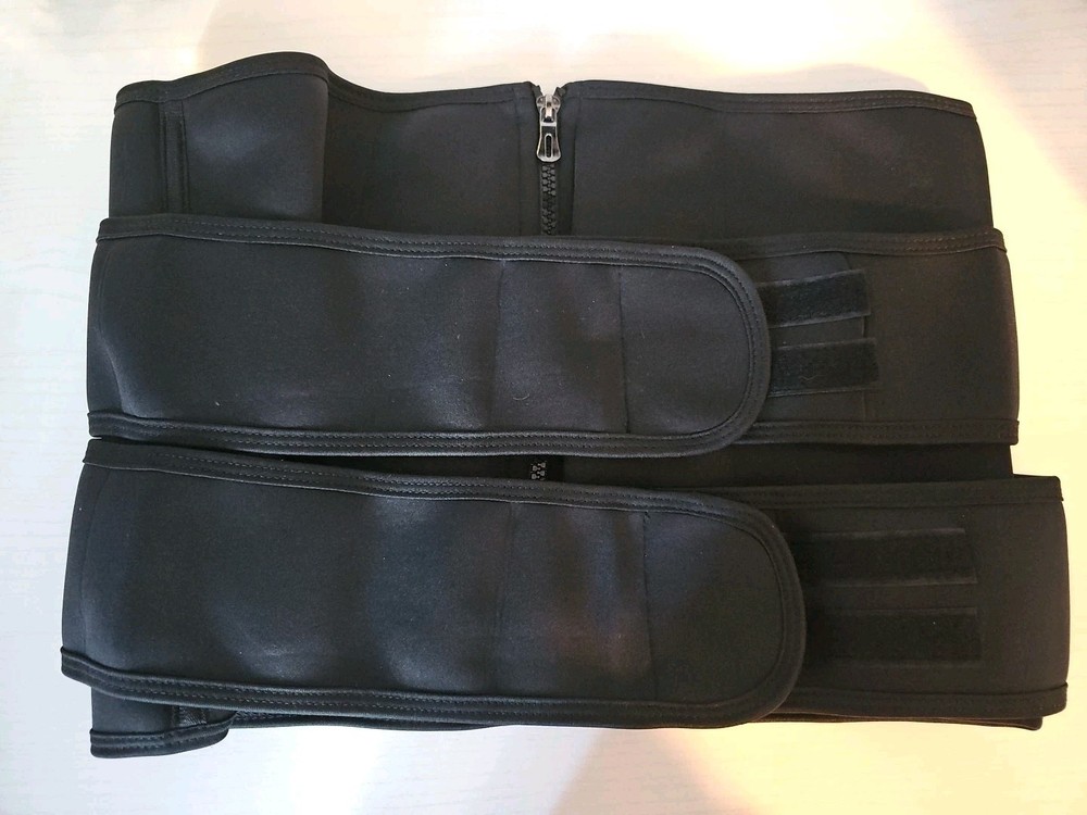 Adjustable Belly Belt Waist Trainer with Zipper Size 2-3X in Black