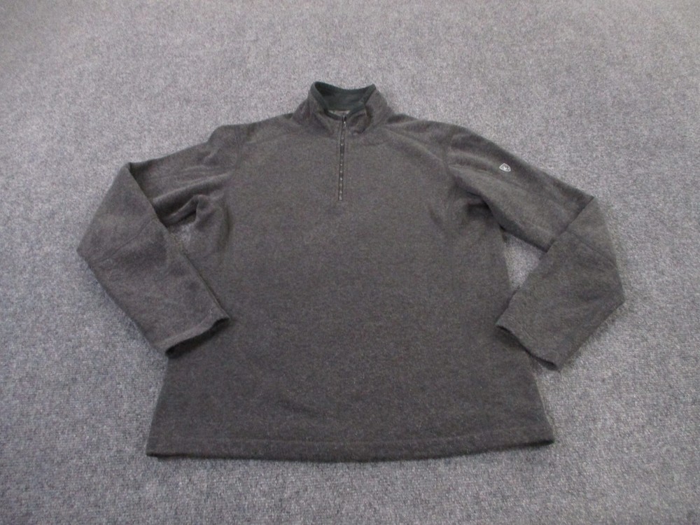 Kuhl Sweater Mens M Gray Acrylic Fleece Hiking Jacket Pullover Outdoors Adult