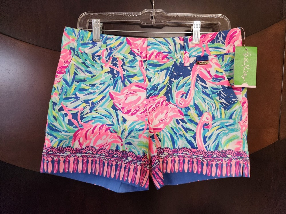 New Lilly Pulitzer Flamenco beach Flamingo Callan Short Flat Front 5