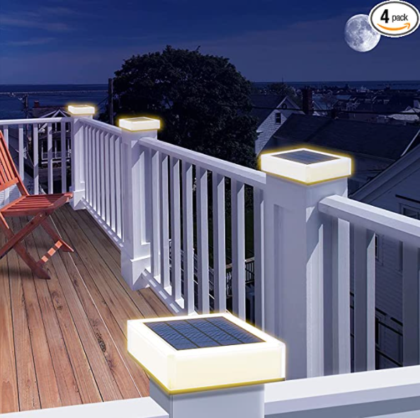 T-SUN Solar LED Post Deck Cap Fence Lights Outdoor Garden Landscape Lamp US